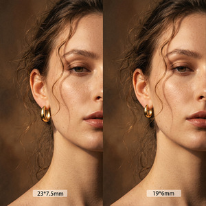 Aros Geométricos Modernos para Mujer, Chapados en Oro de 18K y Rodio, de Acero Inoxidable 316, para Uso Diario, Estilo Bohemia - Product Image 3