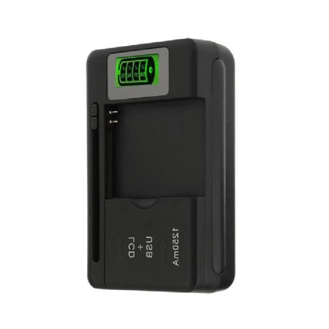 Wholesale SS-5 US Plug LCD Display Universal Phone Battery Charger With USB Output