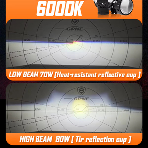 GPNE GT20 85w Projecteur à Prisme H4 de 3 Pouces à Haute Puissance, Lentille Laser Bi-LED pour <span class=keywords><strong>GTR</strong></span> Universel - Product Image 6