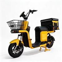 Vélo cargo électrique avec panier avant, porte-bagages arrière, cadre en acier robuste, freins à disque, batterie au lithium pour la livraison de marchandises