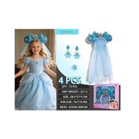 Costume de princesse pour filles, robe de cosplay, jupe de princesse, tenue de fête avec bandeau, voile, ensemble de bijoux, cadeau d'anniversaire, ensemble de déguisement