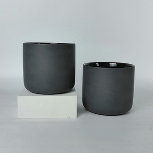 Hot Sale Free Shipping Custom Empty Matte Black Unique Ceramic Candle Jars With Metal Lids And Gift Box