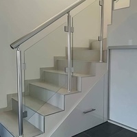 Main courante d'escalier en acier inoxydable 304/316, balustrade en verre trempé sans cadre, poteaux de garde-corps pour balcon et escalier résidentiels
