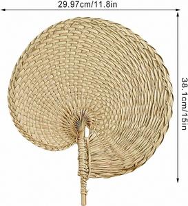 Éventail en bambou de style chinois, sculpté à la main, pour l'été, en feuille de palmier naturelle, écologique, décoration murale, éventails portatifs - Product Image 2