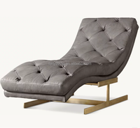 Fauteuil de salon FERLY, style européen rétro, en cuir véritable, meubles de salon, fauteuil en bois massif fabriqué à la main