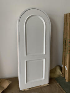 Porta ad Arco in <span class=keywords><strong>Legno</strong></span> Massello di Quercia Rossa Americana e Noce, Design Moderno per Camera da Letto e Interni Residenziali, con Telaio - Product Image 2