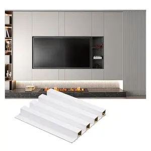 Indoor Decoration Fluted Bamboo Wall Board Wood Plastic Composites WPC Panel for Living Room