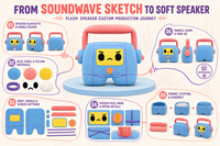Figurines en peluche personnalisées en forme de boombox rétro bleues et roses avec poignée pour projets d'exposition
