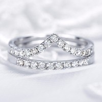 LUOYUNE – Bagues classiques en laiton plaqué argent, tendance, romantiques, avec zircon cubique glacé, élégantes, unisexes, bijoux à la mode, cadeau