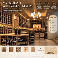Système de cave à vin modulaire en bois, grande solution de stockage pour bar à domicile, villa, restaurant, hôtel, projet