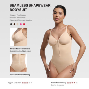 Body Faja Moldeadora de Una Pieza para Mujer de <span class=keywords><strong>Tik</strong></span> <span class=keywords><strong>Tok</strong></span> de Gran Venta con Cremallera Frontal Transpirable sin Costuras y Control de Abdomen al por Mayor - Product Image 5