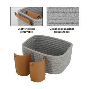 Tissé coton corde <span class=keywords><strong>panier</strong></span> de rangement Cube <span class=keywords><strong>Table</strong></span> à <span class=keywords><strong>langer</strong></span> organisateur <span class=keywords><strong>pour</strong></span> placard serviettes bébé pépinière poubelle <span class=keywords><strong>petit</strong></span> chien chat boîte à jouets - Product Image 2