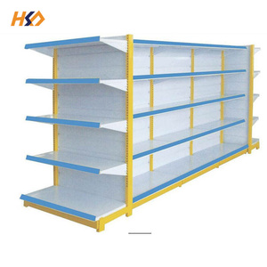 Heavy Duty Double-Sided Gondola Prateleira <span class=keywords><strong>para</strong></span> Supermercado Comércio Rack com painel traseiro e End Prateleiras Material Metálico - Product Image 4