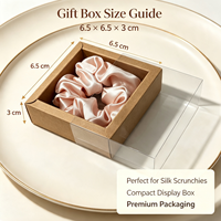 Lot de chouchous en soie de mûrier de 16 mm avec boîte cadeau neutre – Accessoire capillaire prêt à offrir