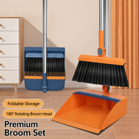 Lot de 3 balais pliants et pelle à poussière améliorés avec raclette pour la maison, la cuisine, le bureau et les poils d'animaux – Vente en gros