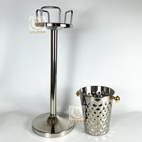 Support de seau à vin et à champagne en acier inoxydable, seau à glace robuste, support de seau à glace de style européen pour bar, restaurant, hôtel