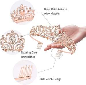 Kit de décoration pour future mariée : Écharpe et couronne de mariée, décorations de fête prénuptiale et enterrement de vie de jeune fille en or rose - Product Image 3