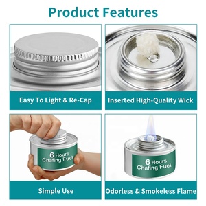 6 Hrs Burning Time Wick DEG <strong>Chaffing</strong> <strong>Fuel</strong> Can Burner Tabletop Fireplace Cooking Buffet Wick <strong>Fuel</strong> - Product Image 6