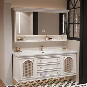 Mueble de Baño de Madera Maciza de Alta Calidad, Estilo Mediterráneo, Ecológico, <span class=keywords><strong>para</strong></span> Hotel y Hogar - Product Image 1