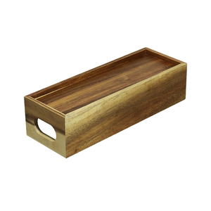 Brown Solid <strong>Wooden</strong> Boxes Desktop Decoration Wood <strong>Storage</strong> <strong>Box</strong> with Handle and Removable Partition - Product Image 2