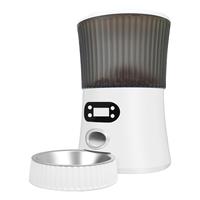 Distributeur de nourriture intelligent portable pour animaux de compagnie avec écran LCD 6L, prise en charge de l'enregistrement et de la programmation des repas, en matériau ABS, avec télécommande