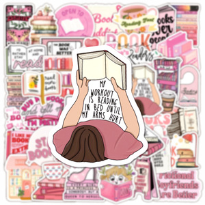 50 cái màu hồng Girlie đọc sách đọc Sách Sticker - Product Image 3