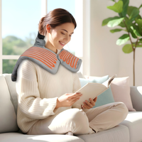 Veste chauffante électrique à fonction d'arrêt automatique avec contrôleur détachable et coussin chauffant en polaire douce pour les épaules et le corps