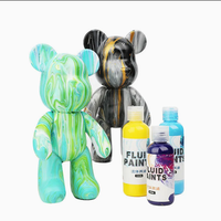 Ensemble de coulée d'ours et de peinture acrylique fluide non toxique DIY