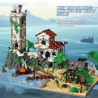 Bloques de Construcción de la Escena de Calle del Puerto Pirata 33923, Juguetes Educativos para Niños y Niñas, Bloques de Construcción para Armar, Regalo