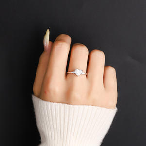 Edler Schmuck S925 Sterling Silber 1 Karat herzförmiger Moissan ite Ring für Frauen Finger Versprechen 925 Silber Moissan ite Ringe - Product Image 3