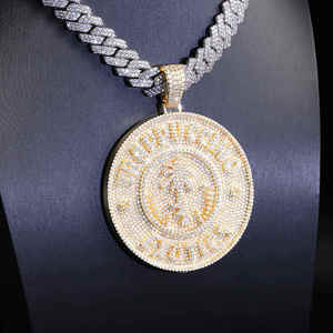 จี้เพชรโมอิสซาไนต์ VVS ชุบทองคำขาว S925 สไตล์ฮิปฮอปสุดหรู ประดับเพชรเต็มตัว สำหรับผู้ชาย - Product Image 4