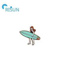 Insigne de planche de surf en métal personnalisé, épingle en émail, épingles de surf pour sports nautiques, broches, insigne d'épinglette de planche de surf personnalisé