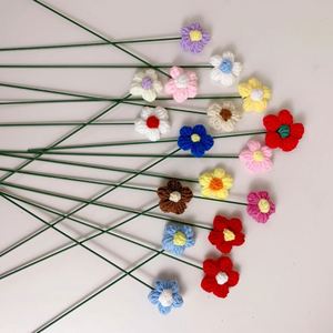 Bouquets Decoration Handmade Crochet Puff <b>Flower</b> Wholesale Long-Lasting Artificial Floral Bouquet - Product Image 6