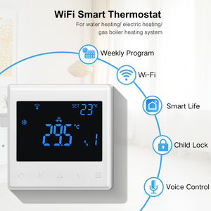 Termostato de CA inteligente para unidad de bobina de ventilador, termostato de aire acondicionado, controlador de temperatura WiFi, bobina de ventilador, termostato Tuya - Product Image 5