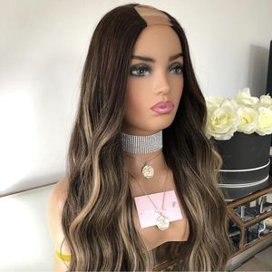 Caliente U parte pelucas rubia resaltar doble dibujado cuerpo largo onda 12A grado Real virgen europeo cutícula alineada U V parte extensiones - Product Image 4