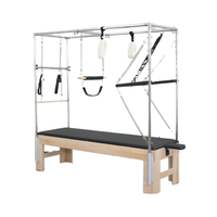 LUMINE Ensemble de Reformer Pilates Portable et Réglable en Bois, Kit d'Entraînement pour Studio de Pilates
