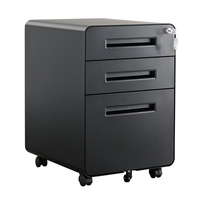 Meuble de bureau mobile avec 3 tiroirs, rangement sous le bureau, chariot métallique moderne pour bureau, livraison en 25 jours