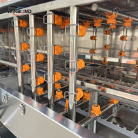 Vlees Pluimvee Groente Fruitmand Wasapparatuur SUS304 Tunnelontvetting 360° Spuit Waterbesparend