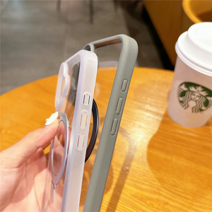 แม่เหล็กอะคริลิคใสสำหรับชาร์จแบบไร้สายสำหรับ iPhone 16 PLUS 15 14 13 PRO MAX กรอบกันชนโลหะสำหรับ iPhone 16PROMAX - Product Image 6
