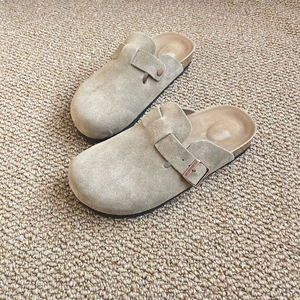 Sandales et demi-chaussons d'été pour femmes Sangpo Birrk en cuir véritable à plateforme, style slip-on, pur original - Product Image 6