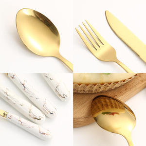 Nouvel ensemble de couverts de restaurant d'hôtel, couteau à steak, manche en céramique, acier inoxydable, ensemble de couverts de 24 pièces avec support, boîte cadeau - Product Image 2