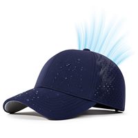 Casquette de course à séchage rapide pour l'extérieur, imperméable, 6 panneaux, style camionneur, en tissu éponge, pour le golf, personnalisable avec broderie 3D, perforations découpées au laser, vierge