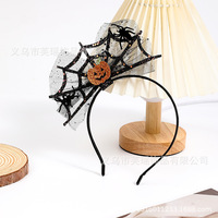 Serre-tête toile d'araignée Halloween, design citrouille créatif, boucle de tête pour fête, en tissu de haute qualité, pour adulte