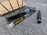 Microphone sans fil dynamique UHF professionnel à forte stabilité, 2 canaux, système de microphone pour les performances