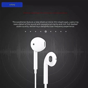 Audífonos Intrauditivos con Cable Compatibles con Letang <span class=keywords><strong>para</strong></span> <span class=keywords><strong>iPhone</strong></span> 14/12/13; Audífonos Estéreo con Bajos Potentes 8P, Emparejamiento Automático, Cable de 1.2m - Product Image 2