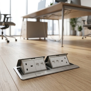 146-D高标准弹出式地板弹出式插座铝阻尼双英国四rj45出线盒 - Product Image 1