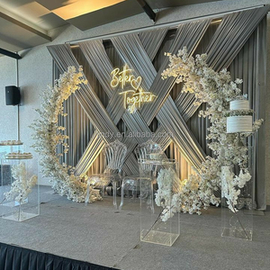 Rideau de mariage sur mesure de 20 pieds x 10 pieds, avec crochets de suspension, tringle et lien à nouer à l'arrière, pour la décoration de la toile de fond de la fête de mariage - Product Image 2