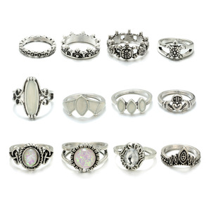 Mode Gold Schmuck Ringe Set Retro <span class=keywords><strong>Bohemian</strong></span> Edelstein 12 Stück Schmuck Ring für Frauen Großhandel - Product Image 4