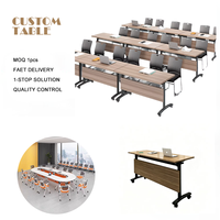 Bureau de travail mobile, table de formation et ensemble de chaises, table de classe modulable, table de conférence pliante avec roulettes