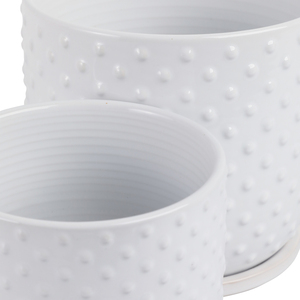 Vasi in Ceramica con Sottovaso Bianchi Moderni per Interni ed Esterni, Vasi Decorativi per Casa e Giardino - Product Image 6